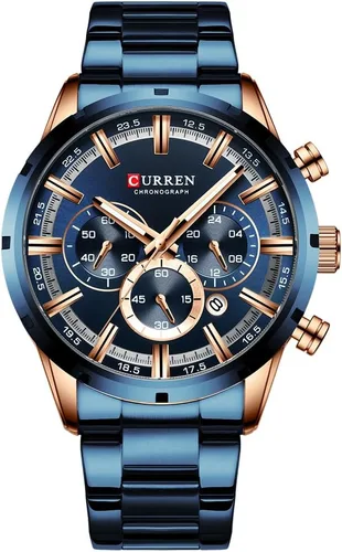 Vista 9 de FANMIS Relojes de lujo para hombre, cronógrafo de negocios, impermeable, de acero inoxidable, analógico, de cuarzo, reloj de pulsera