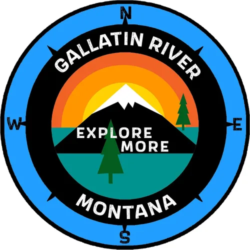 Vista 5 de Gallatin River, Montana - Explore More - Calcomanía para ventana de coche y camión de 3.5 pulgadas
