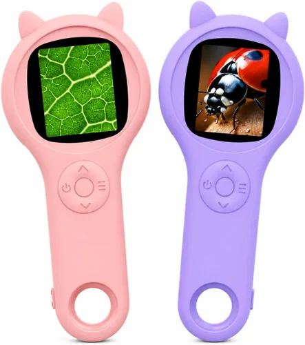 Vista 11 de Microscopio para niños, lupa digital 500X, juguete STEM, color negro