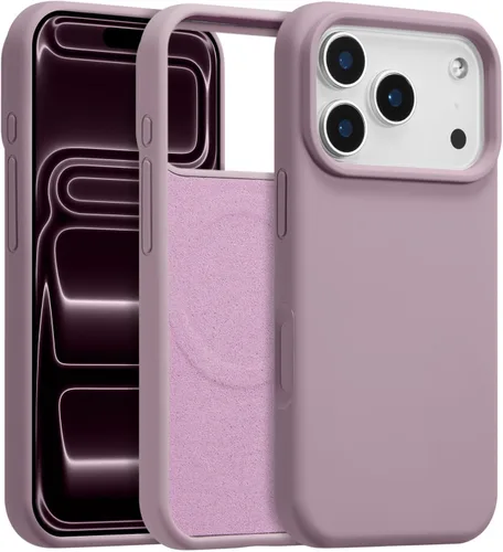 Vista 147 de Funda magnética de silicona para iPhone 13 Pro, color blanco antiguo [Compatible con Magsafe] [Forro de microfibra suave antiarañazos], funda