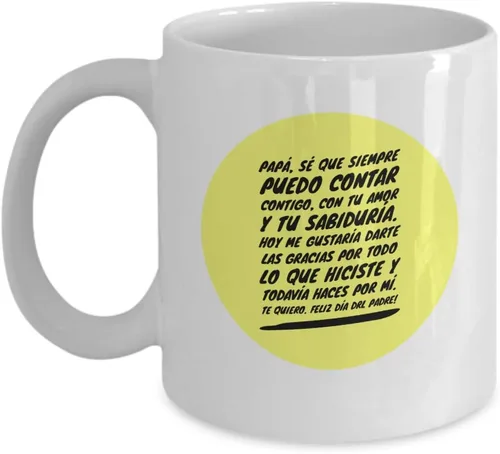 Vista 5 de Regalo Para Papa Taza de Café Padre Vaso, taza de café divertidas, tazas personalizadas, taza de café inspiradoras, taza con mensajes positivos.