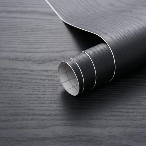 Vista 10 de Arthome - Papel tapiz para despegar y pegar, contacto de madera negra, papel tapiz negro, papel tapiz autoadhesivo y extraíble para encimera Negro