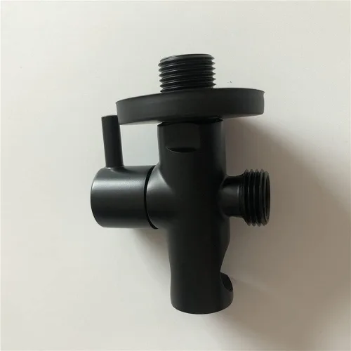 Vista 5 de Soporte de cabezal de ducha de mano con conector de manguera, cabezal de ducha, válvula de cierre, soporte para varita de ducha, soporte de pared