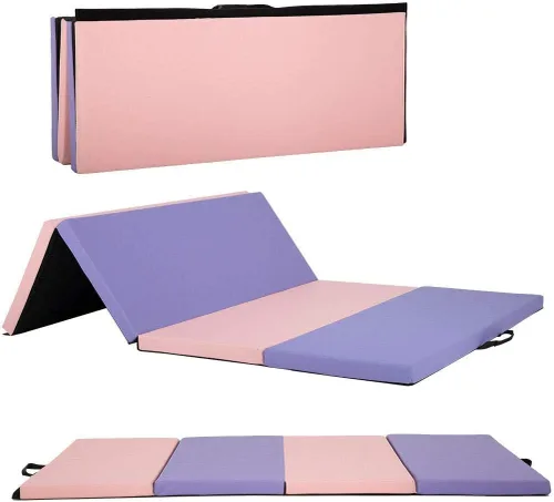 Vista 8 de Gymnastics Mat for Kids Adults, Folding Extra Thick Tumbling Mats with Carrying Handle, 6’x2’ Anti-Tear Lightweight Exercise Mat, Indoor/Outdoor