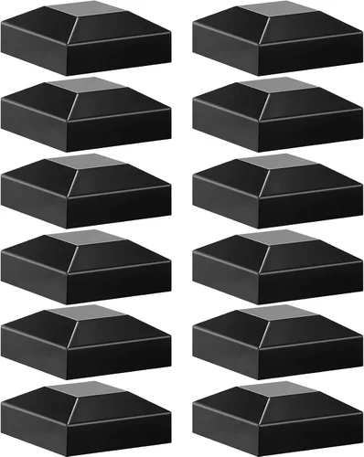 Vista 8 de Dunzy Tapas de aluminio para postes de valla de 2 x 2 pulgadas, tapas negras para buzón, cubierta de poste de ajuste a presión para buzón de metal