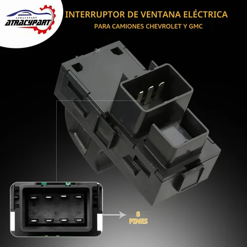Vista 4 de Interruptor de ventana de pasajero, compatible con Chevy Silverado Tahoe