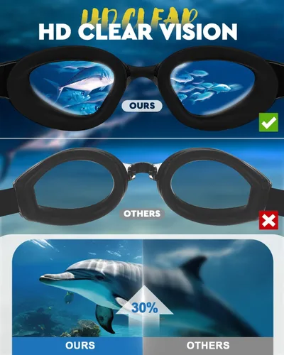 Vista 7 de Gafas de natación, antivaho y UV, gafas de natación transparentes, gafas de natación a prueba de fugas para adultos, hombres y mujeres