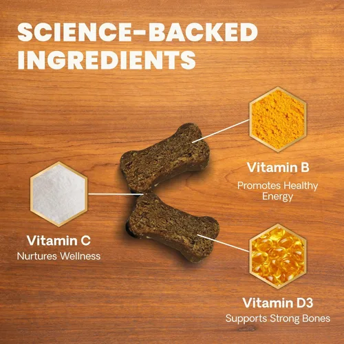 Vista 3 de VetriScience 27+ Active Health Chews, Multivitaminas diarias para caninos Plus para cachorros y perros adultos, vitaminas equilibradas, minerales