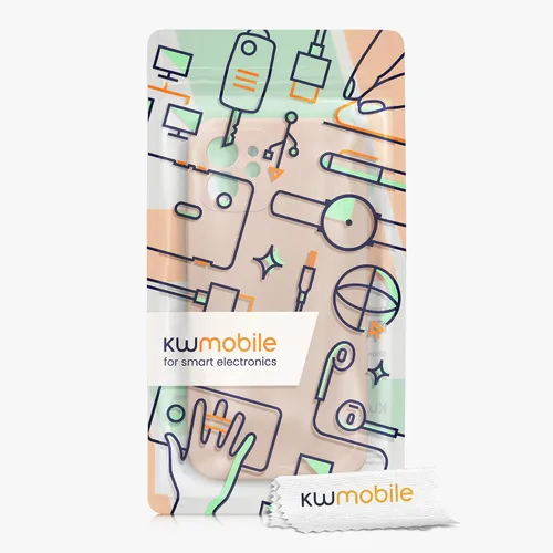Vista 7 de kwmobile Funda compatible con Apple iPhone 12, funda delgada de silicona TPU para teléfono, acabado suave al tacto, remolino de coco
