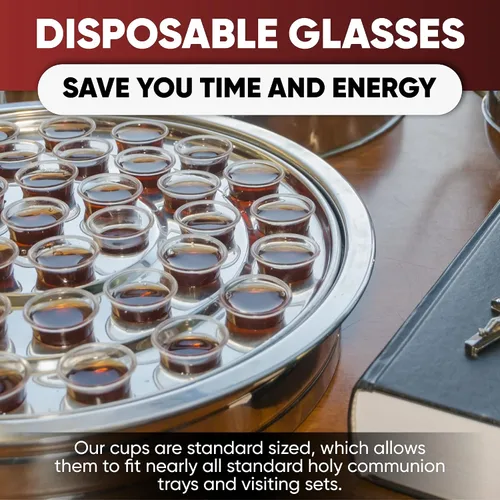 Vista 9 de 2000 Vasos de Comunión de Plástico Premium a Granel - Juego de Vasos Desechables para la Santa Comunión para Servicio de Iglesia - Copas