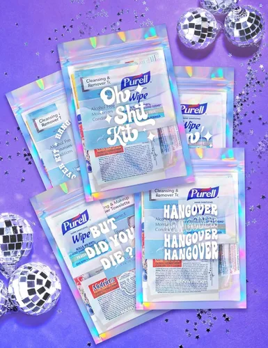 Vista 2 de HOUSE OF PARTY Kit de resaca 10 piezas Suministros de despedida de soltera para la última fiesta de discoteca Favores impresos en bolsas