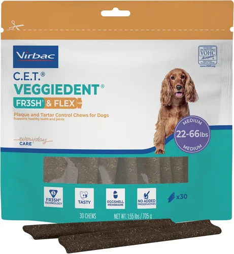 Vista 10 de C.E.T. Veggiedent Fr3sh & Flex Placa y control de sarro masticable para perros, XS