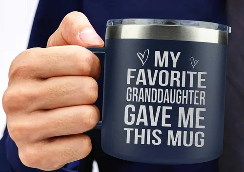 Vista 2 de Regalos para el abuelo de la nieta, el nieto, los niños en el Día del Padre, Navidad, cumpleaños - Tazas de café divertidas para regalar a