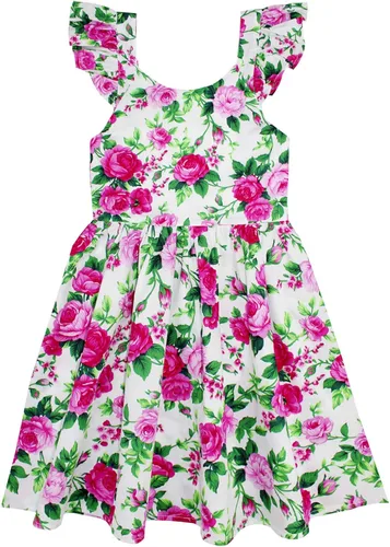 Vista 272 de Vestido de verano para niña, de algodón, con diseño floral