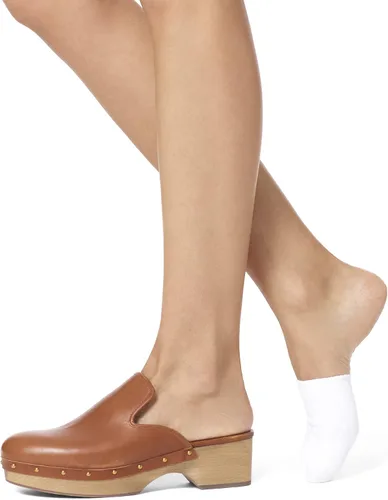 Vista 2 de HUE Calcetines de algodón para mujer con forro de puntera oculta, paquete de 3 pares