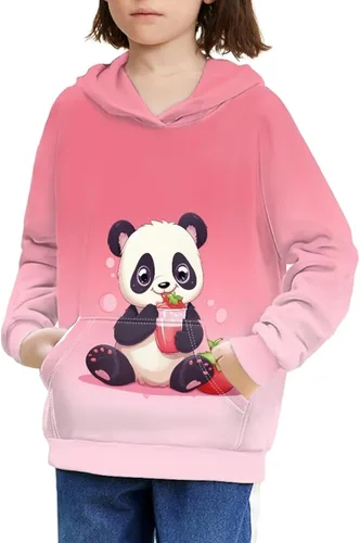 Vista 43 de Ystardream - Sudaderas para niñas adolescentes con bolsillo, sudaderas de manga larga para niños 0 Lindo Axolotl Rosa