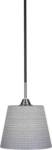 Vista 21 de Toltec Lighting Paramount - Mini colgante de 1 luz en acabado negro mate con cristal de arte perla de 7 pulgadas y estilo negro