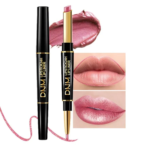 Vista 19 de evpct Juego de 1 lápiz labial y delineador de labios rojo rubí para mujer, kit mate con delineador de labios, manchas de labios duraderas