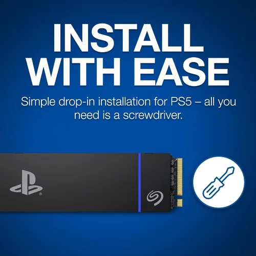 Vista 9 de Seagate Game Drive PS5 NVMe SSD para PS5 1TB unidad interna de estado sólido - PCIe Gen4 NVMe 1.4, licencia oficial, hasta 7300MB/s con disipador