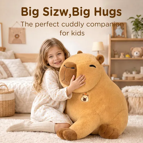 Vista 2 de IKASA 23.5" Giant Capybara Stuffed Animal, Super Soft, Zipper-Free Plush
