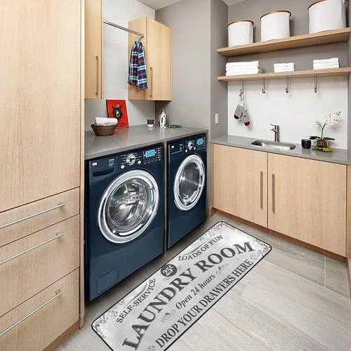 Vista 7 de Alfombra moderna de poliéster antideslizante lavable a máquina, decoración del hogar para cocina, baño, sala de estar, 72 x 24 pulgadas