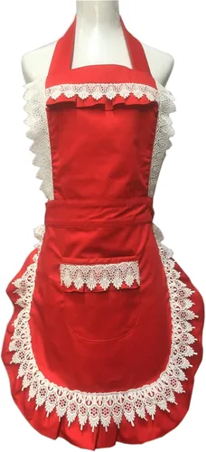 Vista 3 de Hyzrz Encantador Delantal Ajustable para Hogar y Trabajo, Delantal de Tienda, Delantal de Pastelería, Delantal de Cocina para Mujeres y Niñas
