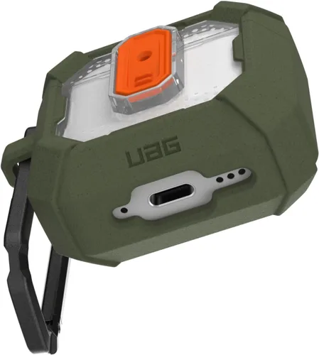 Vista 7 de UAG - Funda de plasma para AirPods 5 2026 con tapa y mosquetón Verde oliva (Olive Drab)
