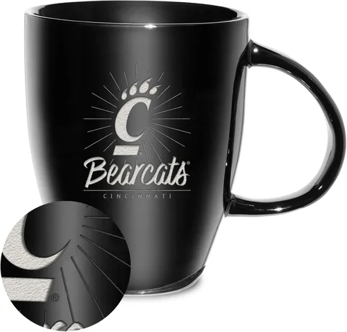 Vista 33 de Rico Industries - Taza de lustre cerámico con grabado láser de la NCAA de 18oz - Café-Té
