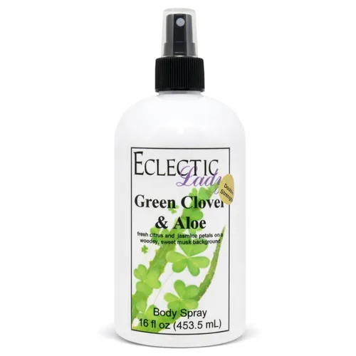 Vista 11 de Eclectic Lady Spray corporal de trébol verde y aloe, doble fuerza, 2 onzas, niebla corporal