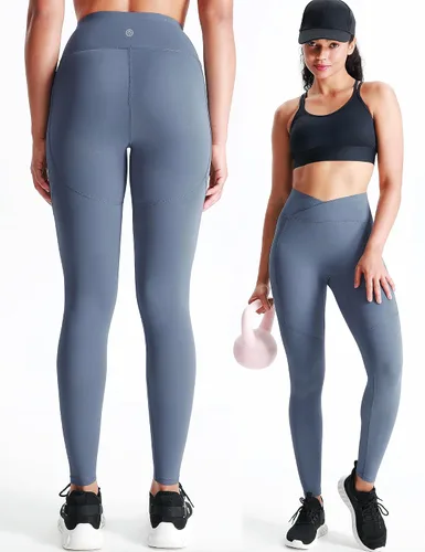 Vista 52 de Neleus calzas de yoga para mujer con bolsillo y cintura alta, para correr, con control de barriga