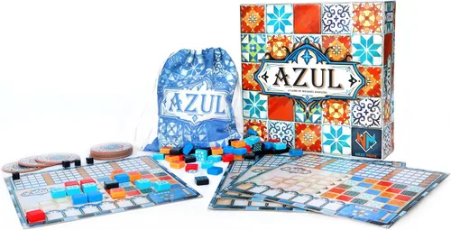 Vista 3 de Ticket to Ride + Azul - Juego de mesa de estrategia de tren de construcción y colocación de azulejos para familias y adultos, juegos de mesa