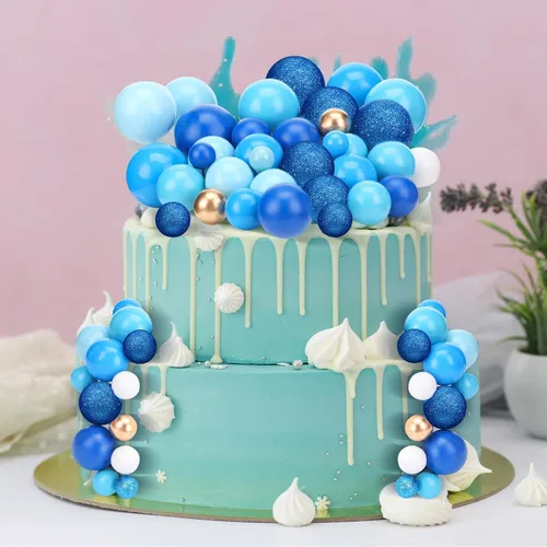 Vista 5 de Maitys 216 piezas de bolas para decoración de tartas, mini globos de espuma en forma de bola, para decoración de pastel para baby shower, fiesta