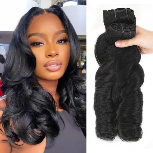 Vista 45 de Extensiones de cabello humano real rizado con clip, 4/27/4, ombré, rizado con clip, para mujer, 3C y 4A (12 pulgadas, #4/27/4)