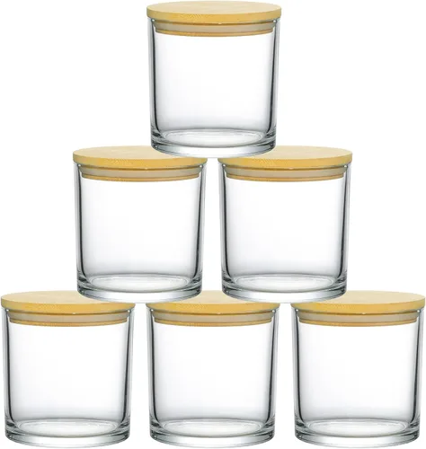 Vista 8 de SUPMIND Paquete de 30 - tarros de vela de cristal, tarros vacíos transparentes de 7 onzas con tapa hermética de bambú, recipientes de velas a granel