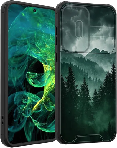 Vista 47 de Funda para Galaxy A16 5G con cubierta para cámara deslizante, resistente de doble capa, híbrida, a prueba de golpes, funda protectora resistente