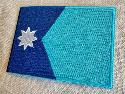 Vista 4 de Parche Bordado de la Bandera del Estado de Minnesota, Emblema MN, Planchado, Versión 2024