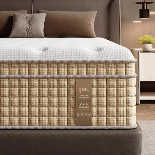 Vista 5 de BedStory Colchón de tamaño King, colchones híbridos firmes de 12 pulgadas en una caja con gel refrescante y resortes ensacables para aliviar