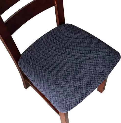 Vista 15 de Genina Fundas de Asiento para Silla de Comedor Fundas de Asiento Deslizables Fundas de Silla de Cocina (Beige, 2 Piezas)