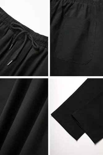 Vista 6 de THWEI Pantalones cargo para hombre, casuales, con cordón, de algodón, pantalones de trabajo al aire libre