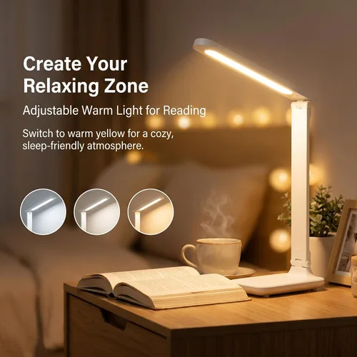 Vista 4 de R RUCKERCO Lámpara de Escritorio LED Lámpara de Escritorio Regulable Luz de Lectura Lámpara de Estudio 3 Modos de Iluminación, Accesorios