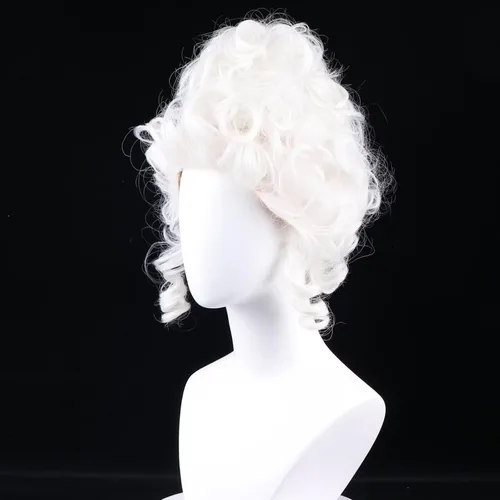 Vista 41 de Pelucas de disfraz de cosplay azul claro de 16 pulgadas para mujer, de 16 pulgadas, con flequillo lateral