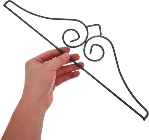 Vista 5 de Happyyami 3 piezas de hierro forjado para colgar banderas de jardín, soporte decorativo de metal para bandera al aire libre, soporte colgante