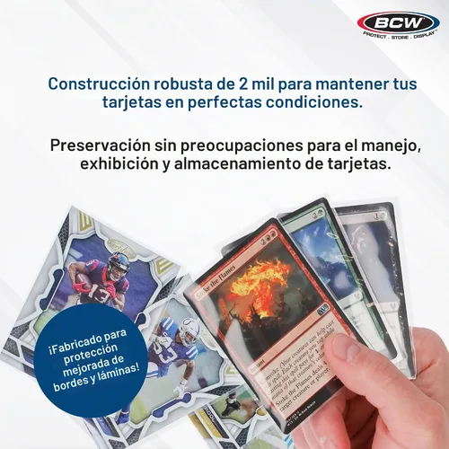 Vista 4 de BCW Fundas para tarjetas estándar, 2 5/8 x 3 5/8 pulgadas, transparentes