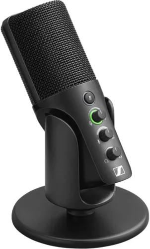 Vista 5 de Sennheiser Profile USB micrófono condensador con soporte de escritorio, incluye auriculares de diadema cerrada + brazo de micrófono + filtro pop