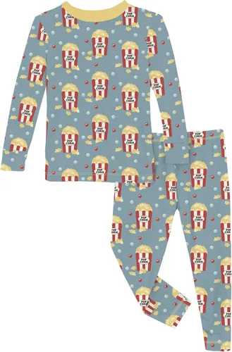 Vista 126 de KicKee Pants Conjunto de pijama de manga larga con estampado de piezas