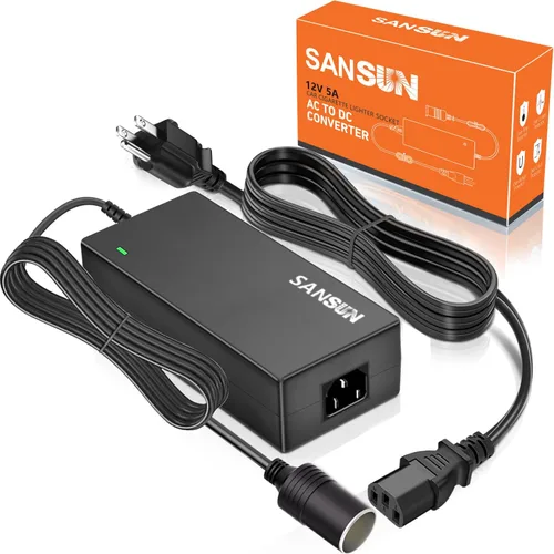 Vista 8 de Convertidor de CA a CC 2 A, enchufe para encendedor de cigarrillos de automóvil, transformador adaptador de fuente de 120 V a 12 V para bomba