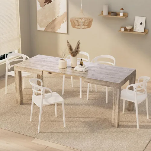 Vista 14 de Mobili Fiver, mesa extensible First, fresno negro, fabricada en Italia