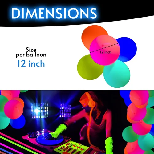 Vista 4 de Glow King - Globos que brillan con luz ultravioleta