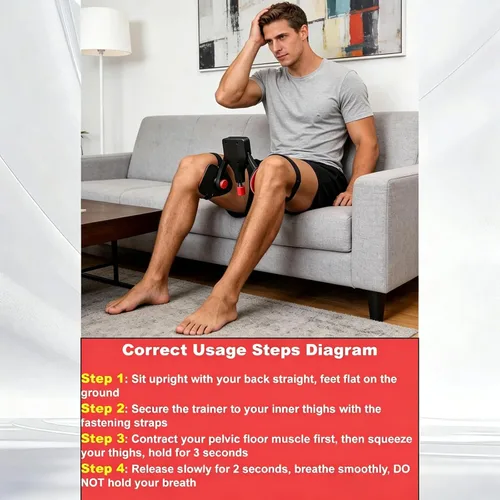 Vista 7 de Ejercitador de muslos internos profesionales para hombres y mujeres, 20-110 libras de Kegel ajustable y entrenador muscular del suelo pélvico