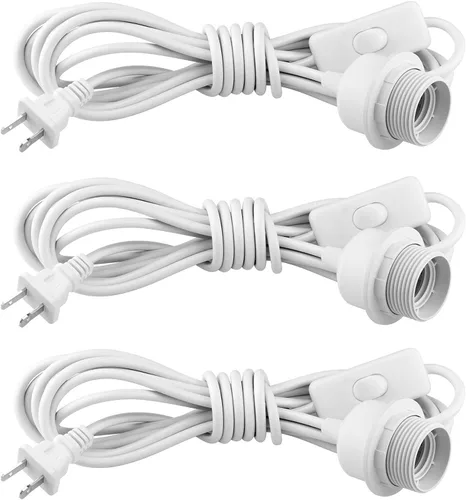 Vista 8 de Kit de 3 Luces Colgantes con Enchufe, E26/E27 Luces Colgantes Vintage con Cable de Enchufe, Kit de Luz Colgante Retro, Cable de 12 Pies